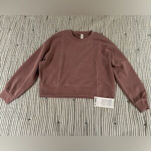 Lululemon Perfectly Oversized Crop Crew Softstreme Twilight Rose 8 NWT